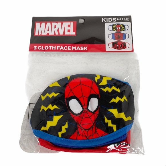 Marvel Spider-Man Kids Masks 3 Pack Red Blue - Picture 2 of 5